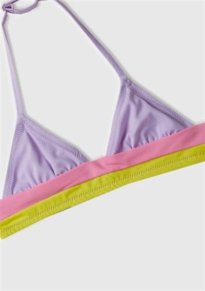 United Colors of Benetton Renk Bloklu Üçgen Kesim Bikini Takımı Bikini Kız çocuk