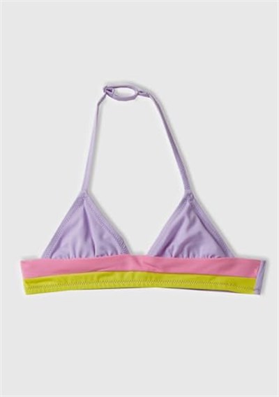 United Colors of Benetton Renk Bloklu Üçgen Kesim Bikini Takımı Bikini Kız çocuk