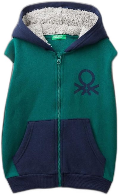 United Colors of Benetton Sol Göğsü Logo İşlemeli Normal Kesim Kapüşonlu Sweatshirt Kapüşonlu Sweatshirt Erkek çocuk