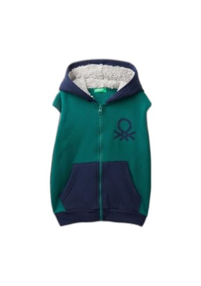 United Colors of Benetton Sol Göğsü Logo İşlemeli Normal Kesim Kapüşonlu Sweatshirt Kapüşonlu Sweatshirt Erkek çocuk