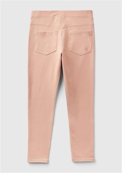 United Colors of Benetton Streç Kumaşlı Arkası Logo Detaylı 4 Cepli Tayt Pantolon Pantolon Kız çocuk
