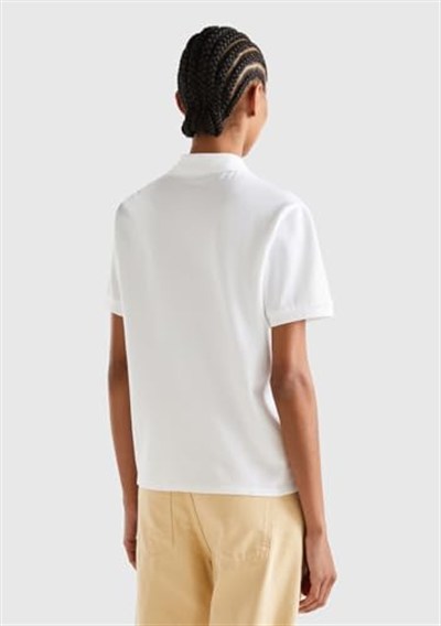 United Colors of Benetton Streç Pamuklu Sol Altı Logo Baskılı Polo T-Shirt Polo T-Shirt Kadın