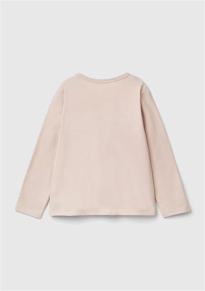 United Colors of Benetton Su Bazlı Baskılı ve İşlemeli Logolu Uzun Kollu T-Shirt T-Shirt Kız çocuk