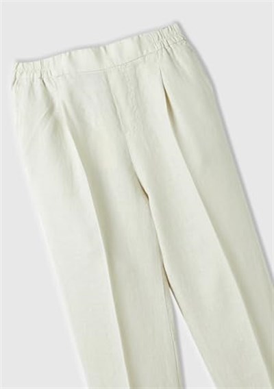 United Colors of Benetton%100 Keten Beli Lastikli Pantolon, 124P48Y5558X5