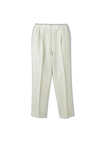 United Colors of Benetton%100 Keten Beli Lastikli Pantolon, 124P48Y5558X5