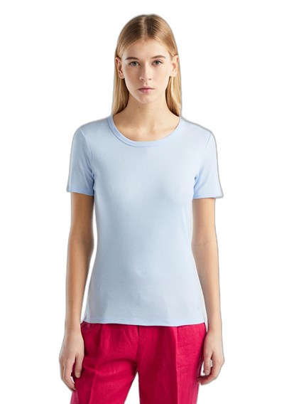United Colors of Benetton%100 Koton Basic Kısa Kollu Bisiklet Yaka Tshirt T-Shirt Kadın