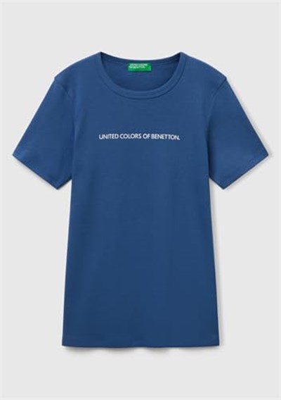 United Colors of Benetton%100 Koton Benetton Yazılı Basic Tshirt T-Shirt Kadın