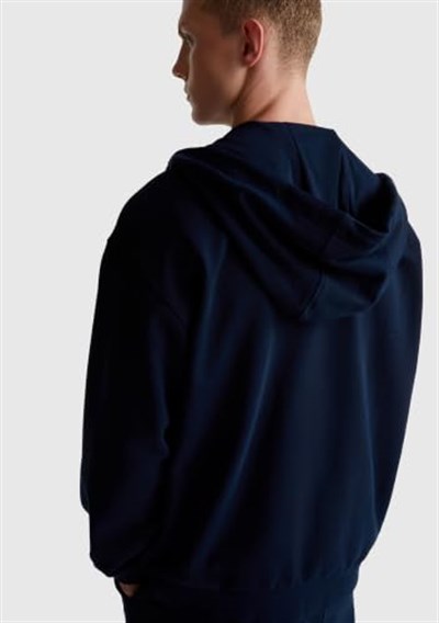 United Colors of Benetton%100 Pamuk Dar Kesim Fermuarlı Kapüşonlu Sweatshirt Kapüşonlu Sweatshirt Erkek