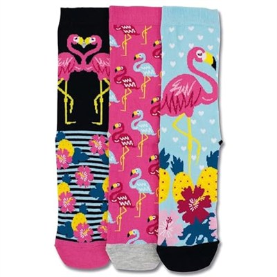 United Oddsocks -3 Oddsocks Kadınlar için - Martha (Flamingos) UK 4-8