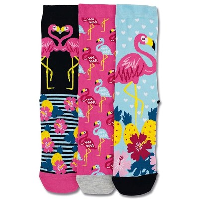 United Oddsocks -3 Oddsocks Kadınlar için - Martha (Flamingos) UK 4-8