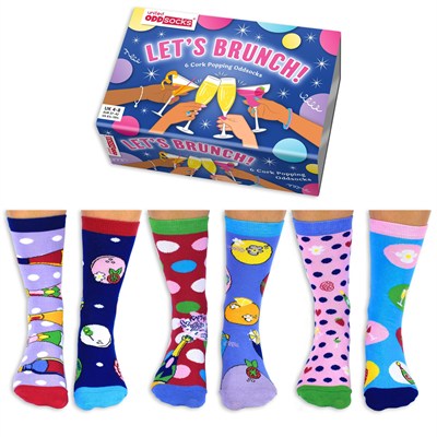 United Oddsocks Let`s Brunch! - - 6lı Kutu Kadın Tek Çorap - UK 4-8, EUR 37-42, çok renkli, 4-8