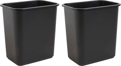 United Solutions 7 Galon / 28 Quart Yer Tasarruflu Çöp Sepeti, Masa Altına ve Küçük, Ticari Alanlara, Mutfak, Ev Ofis ve Yurt Alanlarına Uygun, Temizlemesi Kolay, 2li Paket, Siyah, (WB0338)