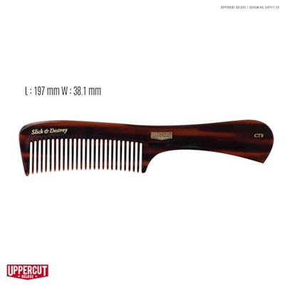 Uppercut Deluxe CT9 Styling Comb, erkekler için düz saplı tarak, hassas ve kontrollü şekillendirme için ideal, orta uzunluktaki ila uzun saçlar için | Orta ila Uzun Saçları Şekillendirmek İçin Düz Sap