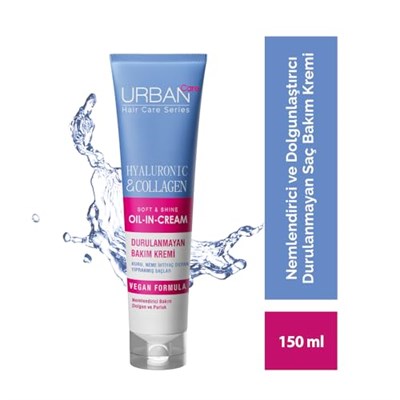 URBAN Care Hyaluronik Asit & Kolajen Kuru ve Cansız Saçlara Özel Durulanmayan Bakım Kremi 150 ml- Vegan