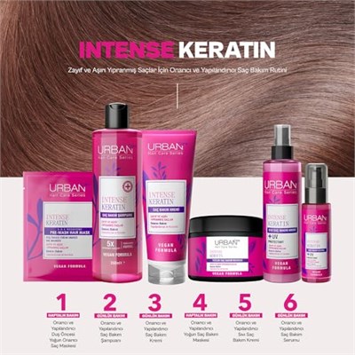 URBAN Care Intense Keratin Aşırı Yıpranmış Cansız Saçlara Özel Sıvı Saç Bakım Kremi 200 ml- Vegan