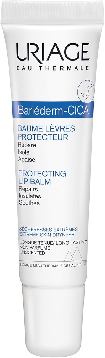 Uriage Bariéderm Cica Gliserinli Dudak Balsamını Koruyor - Çok Kuru, Çatlamış ve Hasarlı Dudakları Anında Onarır, Korur ve Yatıştırır. Kokusuz 15 ML