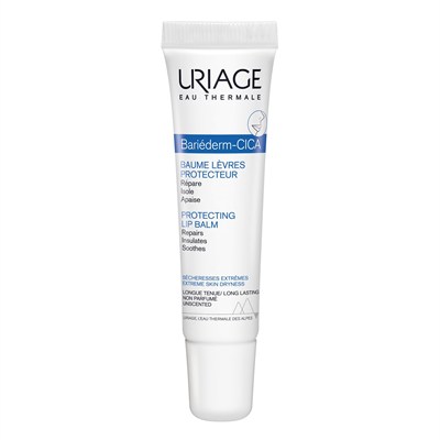 Uriage Bariéderm Cica Gliserinli Dudak Balsamını Koruyor - Çok Kuru, Çatlamış ve Hasarlı Dudakları Anında Onarır, Korur ve Yatıştırır. Kokusuz 15 ML