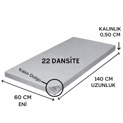 Ütü Masası Süngeri 22 Dansite 5 mm – Isıya Dayanıklı Gri 60 × 140 cm