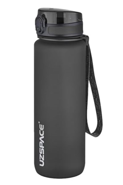 Uzspace 800ml -Yeni Ebat-Boy 25 cm-Tritan Su Matarası Bpa Koku Sızdırma Yok (FF SİYAH)