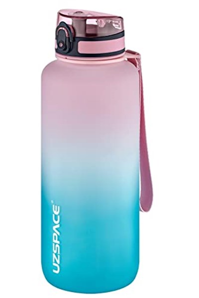 Uzspace Motivasyon Matarası 1500 ml MEGA BÜYÜK BOY Çift Renk 8 Farklı Renk