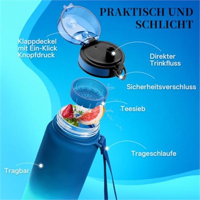 UZSPACE spor İçecek şişesi 500 ml/800 ml/1 l, sızdırmaz, Tritan ve bisfenol A içermez, bisiklet, fitness, dış mekan için su şişesi - Seçenekler: 0.5 Liters, 0.8 Liters, 1 Liters, 1.5 Liters, 800ml