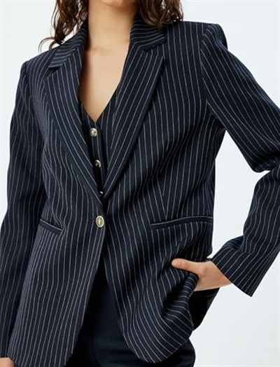 Uzun Blazer Ceket Kruvaze Regular Fit