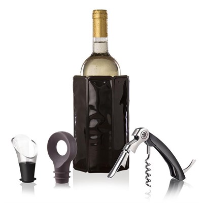 Vacu Vin Klasik Şarap Seti 4 Parça - Kutulu Siyah