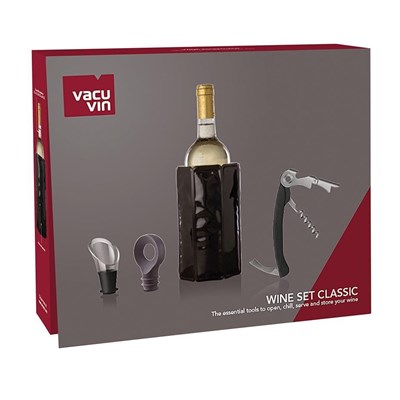 Vacu Vin Klasik Şarap Seti 4 Parça - Kutulu Siyah