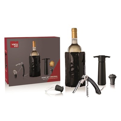 Vacu Vin Orjinal Şarap Seti 5 Parça - Kutulu Siyah