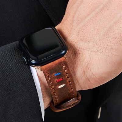 VAGAVE Apple Watch 10 11 46mm Ultra 1 2 3 49mm, 42 44 45 mm Uyumlu Deri Kordon Kayış 3 4 5 6 7 se 8 9 ultra ultra2 42mm 44mm 45mm 49 mm - Üçİp
