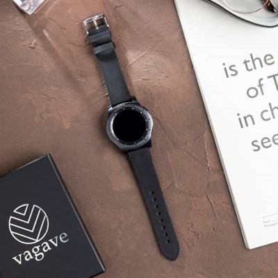 vagave Samsung Watch 4 5 6 7 40 44mm Gear S3 Active 2 Frontier Deri Kordon 40mm 41mm 45mm 46mm (20mm genişliğinde deri kordon)