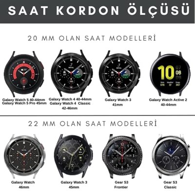 vagave Samsung Watch 4 5 6 7 40 44mm Gear S3 Active 2 Frontier Deri Kordon 40mm 41mm 45mm 46mm (20mm genişliğinde deri kordon)