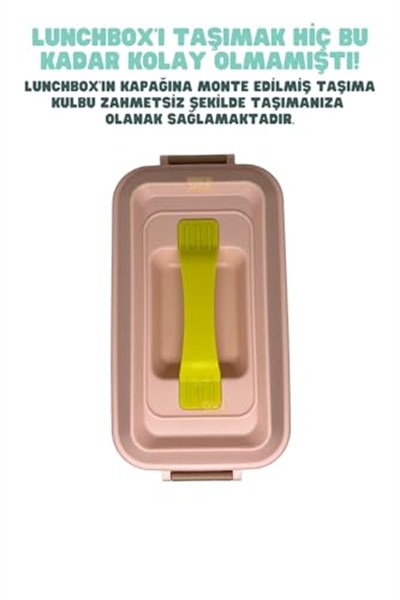 Vagonlife Bento 1000ml Lunchbox 2 Katlı 3 Bölmeli Paslanmaz Çelik Sefer Tası Yemek Kutusu (Pembe-Mor)