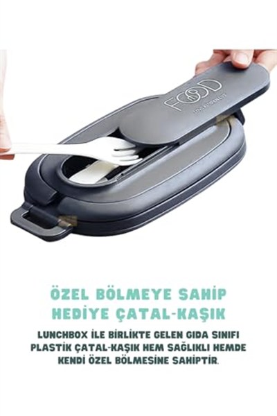 Vagonlife Bento 1140ml Lunchbox 2 Katlı 4 Bölmeli Mini Kaseli Çelik Sefer Tası Yemek Kutusu (Bej)
