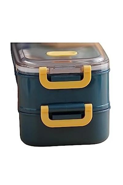 Vagonlife Bento 1400ml Lunchbox 2 Katlı Çelik Sefer Tası Yemek Kutusu (Pembe)