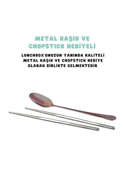 Vagonlife Bento 620ml Lunchbox Tek Katlı 3 Bölmeli Çelik Sefer Tası Yemek Kutusu (Turkuaz)