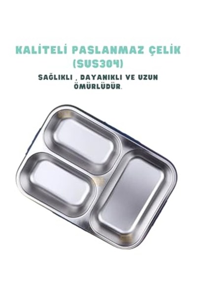 Vagonlife Bento 750ml Lunchbox Sevimli Dostlar Tek Katlı 3 Bölmeli Paslanmaz Çelik Sefer Tası Yemek Kutusu (Pembe Unicorn)