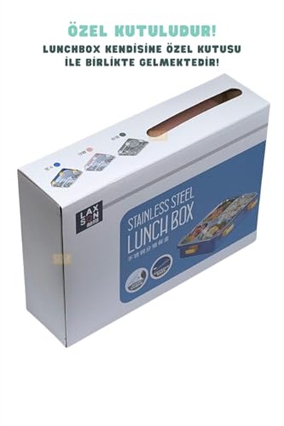 Vagonlife Bento 850ml Lunchbox Tek Katlı 4 Bölmeli ve Kaseli Çelik Sefer Tası Yemek Kutusu (Pembe)