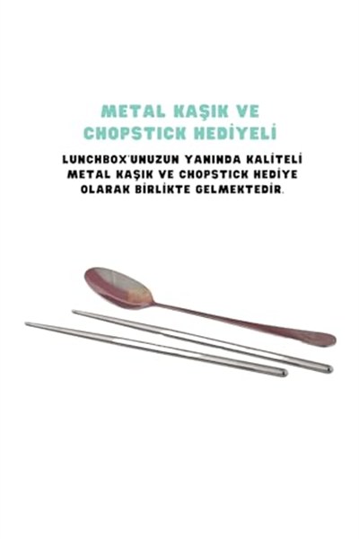 Vagonlife Bento 950ml Lunchbox Tek Katlı 4 Bölmeli Çelik Sefer Tası Yemek Kutusu (Turkuaz)