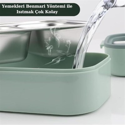 Vagonlife Horly Iki Katlı Paslanmaz Çelik Kolay Kilitlenir Sefer Tası… (Yeşil)