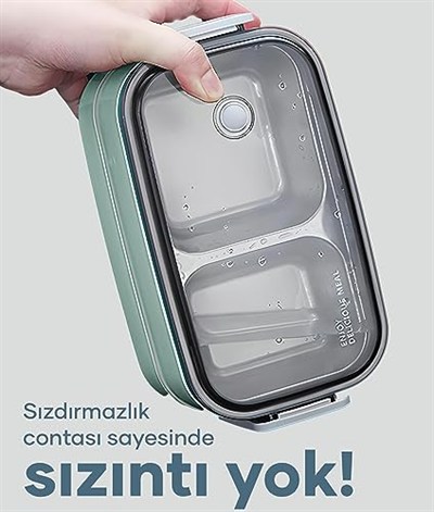 Vagonlife Horly Iki Katlı Paslanmaz Çelik Kolay Kilitlenir Sefer Tası… (Yeşil)