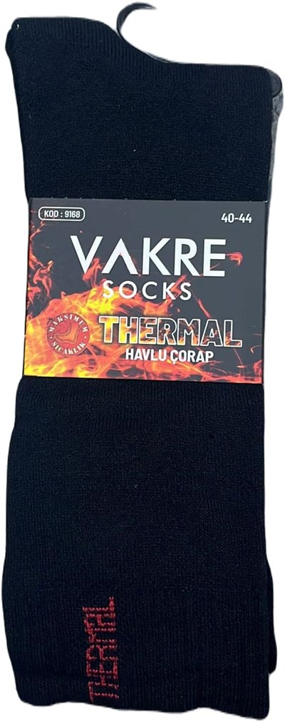 Vakre 3 Çift Ekonomik Termal Havlu Çorap 40-44