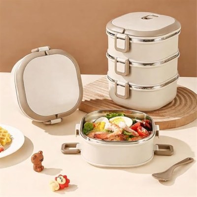 Valkyrie 3 Katlı Yemek Kabı 2100 ml – Termal Çantalı Lunch Box, 304 Paslanmaz Çelik, BPA İçermez