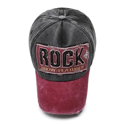 Valkyrie Rock Eskitme Trucker Şapka Unisex Metal Tokalı Ayarlanabilir Vintage Siyah Kırmızı