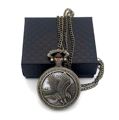 Valkyrie Vintage Kartal Motifli Retro Köstekli Cep Saati - Beşiktaş Saat - Kutulu Hediyelik