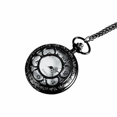 Valkyrie Vintage Retro Roma Rakamlı İşlemeli Cep Köstekli Saat Siyah