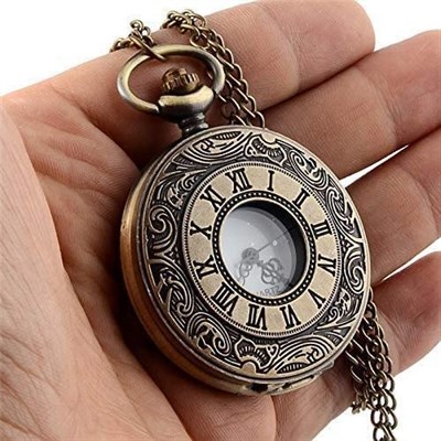 Valkyrie Vintage Roma Rakamlı Cep Saati Köstekli Saat Bakır