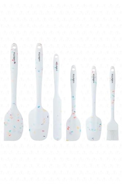 VALLETTA DRONGO 6LI SPATULA SET BEYAZ RENKLİ NOKTALI
