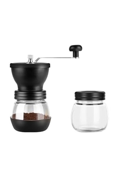 valletta Matera Coffe Grinder Seramik Öğütücülü Cam Kahve Değirmeni Öğütücüsü