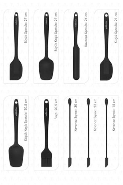 VALLETTA VLT1170 DRONGO 9LU SPATULA SET SİYAH